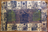 Garden of Fables - Block print on hand-made paper - 20" x 30"