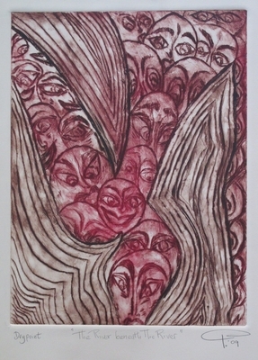 The River Beneath the River - Drypoint - 22" x 15"